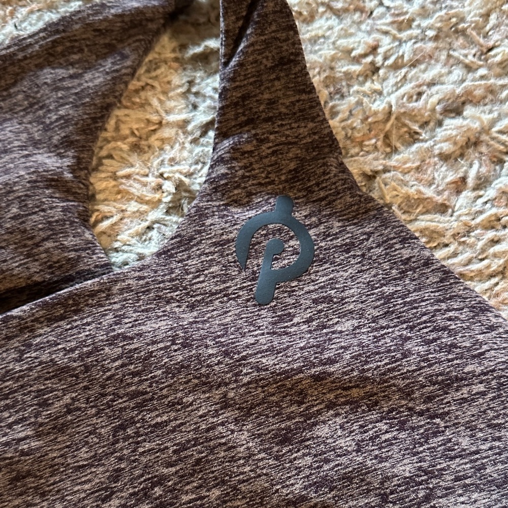 Peloton Heathered Brown Sports Bra and Brown Leggings Set - Picture 2 of 8